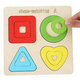 Wooden Shapes Matching Board - 2 layer shapes Board